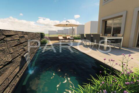 Visualisierung kleiner Garten mit Pool